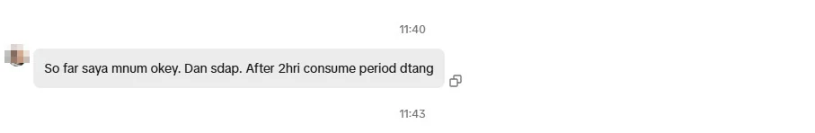 Screenshot ulasan asli dari Chat WhatsApp, nama pembeli disamarkan